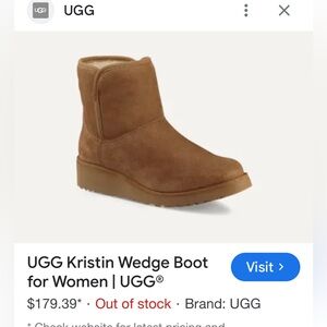 Ugg Kristen wedge suede boot womens size 8-